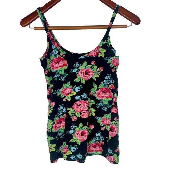 Vintage OP Womens Tank Sz M Betsey Roses Floral Punk Glam Feminine Coquette Boho - Picture 2 of 6